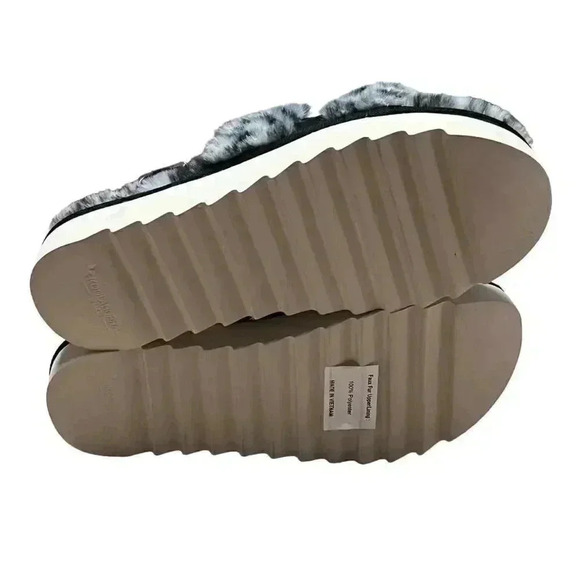 Koolaburra by Ugg Fuzz'd Out Womens 9 Fuax Fur Cheetah Slingback Sandals Multi - Picture 6 of 8